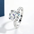 thumbnail image 4 of Bo.Dream 5ct Moissanite Round Cut Engagement Rings for Women, White Gold Plated Silver Wedding Ring, 4 of 5