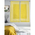 thumbnail image 3 of Yellow Abstract Art Sheer Curtains for Living Room Bedroom, Vintage Linen Greek Key Geometric Light Filtering Sheer Curtains, Rod Pocket Voile Window Drapes, 2 Panels Set 52"x 72", 3 of 7