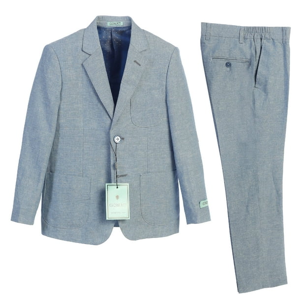 Gioberti Boy's Linen Suit Set Jacket and Dress Pants - Walmart.com
