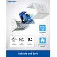 thumbnail image 4 of ELEGRP Matter Supported Mini Smart Plug, Smart Outlet 15A/1800W Max, Compatible with Apple Home, Siri, Alexa, Google Home, SmartThings, Compact Design, UL Certified, 2.4G Wi-Fi Only, White, 4 Pack, 4 of 7