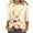 Yellow, variant on successthop Floral Blouses for Women Plus Size 3/4 Sleeve Shirt Lightweight Crewneck Casual Clothes Print Tops