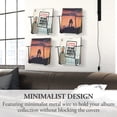 thumbnail image 2 of MyGift Modern Metal Wire Wall Mounted Vinyl Records Storage Racks, Hanging LP Record Holders, Floating Album Cover Display Shelves, Set of 2 (Black- 4 Pcs), 2 of 7