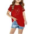 thumbnail image 2 of ATOGUTA Boy and Girls Shirts Short Sleeve Graphic Tees Casual Summer Tops Shirts Red, Sizes 3T-12, 2 of 4