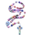 thumbnail image 6 of 2PCS Kids Colorful Rosary Necklace Catholic Holy Christ Cross Prayer Beads Decor, 6 of 9