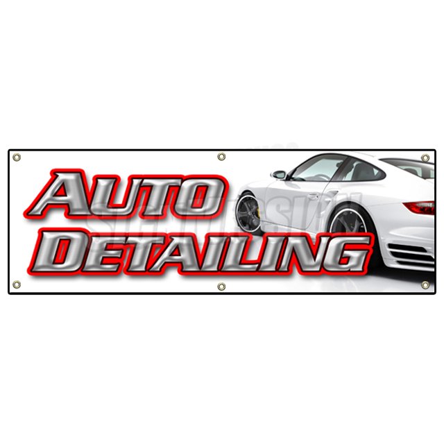 72" AUTO Detailing Banner Sign car wash Wax Signs