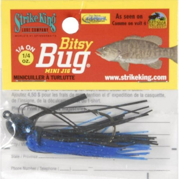 Strike King Lures Bitsy Bug Mini Jig/Black Blue Multicolor BBJ316-2 One  Size 