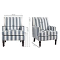thumbnail image 3 of Leumius Modern Accent Chair with Wood Legs,Vintage Upholstered Armchair Single Sofa Chair Reading Accent Chair for Living Room Bedroom Office,Blue, 3 of 3