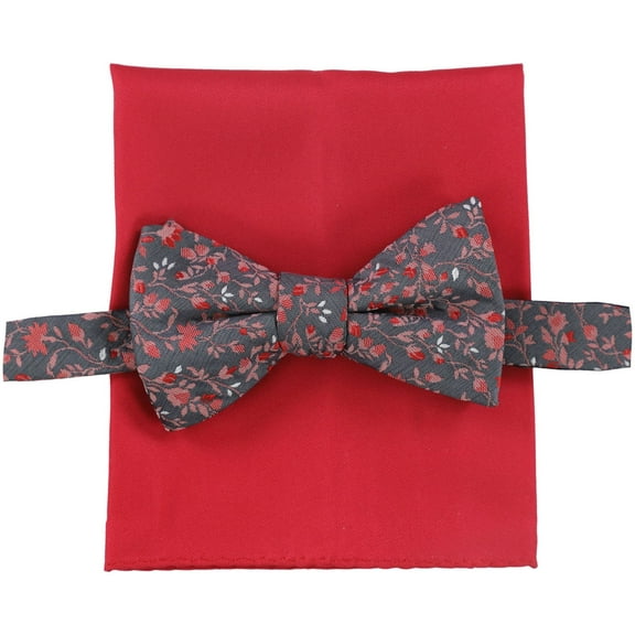 Alfani Mens Pleasant Vine Pre-Tied Self-tied Bow Tie, Red, Short (under 57 in.)