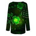thumbnail image 5 of QIPOPIQ Chemises à Manches Longues pour Femmes Col Rond T-Shirts de la Saint-Patrick Tunique T-Shirt Imprimé Shamrock T-Shirt Vert Chanceux Chemises Tops St Patricks Day Col Rond Chemises de Vacances Offres, 5 of 5