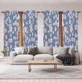 thumbnail image 6 of Watercolor Floral Kitchen Curtain for Berdoom Living Room Cafe 72 Inch Length, Spring Flower Leaves Botanical Blue Tiers Curtains Light Filtering Drapes Rod Pocket Window Treatment 2 Panels 52"Wx72"L, 6 of 8