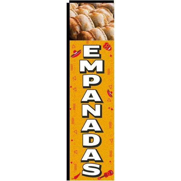 Empandas Resturant Advertising Rectangle Feather Banner Swooper Flag for Business signs,Outdoor Mexican Food Spanish 3x12ft Replacement Rectangle Flag Only