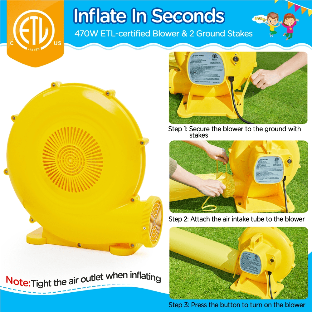 Alden Design 7-in-1 Inflatable Bounce House Combo with Blower and Storage Bag