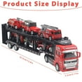 thumbnail image 2 of Funtogether Toys 32cm Pull-Back Car Carrier Truck – Separable Fire Truck Construction Vehicle Toy for Boys – Red, 2 of 6