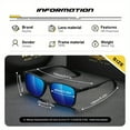 thumbnail image 2 of ReyDix Unisex Vintage Full Frame Sunglasses Polarized Square Frame Outdoor Driving Sports Sunglasses, 2 of 4