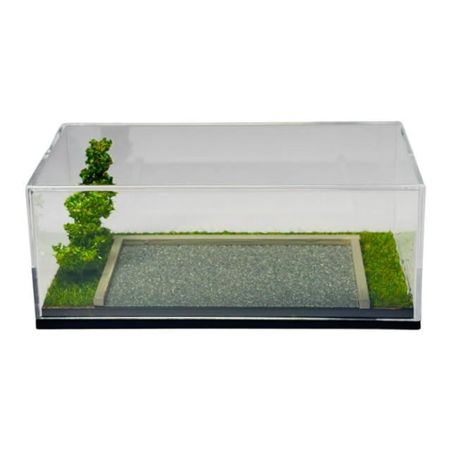 Vitrina de exhibición de ruedas fundidas a presión 1/64, escena de estacionamiento, diorama acrílico, escena de estacionamiento lateral para modelo de