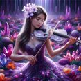 thumbnail image 1 of (ZSH1143) Llena Diamantes Falda Preciosa Serie Personajes Niña Resina 40*40CM, 1 of 2