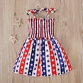 thumbnail image 3 of Bouanq 4th of July Dress Summer Toddler Girl Clothes Sundress for Independence Day Dress Kids 1-6 Years, 3 of 6