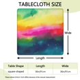 thumbnail image 2 of Colorful Tie Dye Wave Pattern Square Fitted Tablecloth with Elastic Edge,Square Table Cover,Washable Elastic Table Cover for Home Kitchen Party Decor 36"x36", 2 of 6