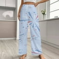 thumbnail image 2 of American Flag Blue Red White Women's Pajamas Pajama Pants Women's Sleepwear Lounge Sleep Bottoms Stretch with Pockets, 2 of 7
