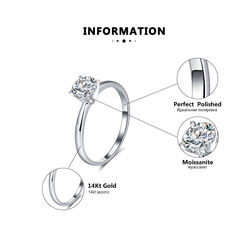Amore Engagement Ring Women 1 Ct Moissanite 14K Gold Solitaire Ginger Lyne Collection