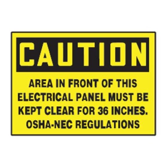 Accuform Caution Label,3-1/2in H,PK5 LELC601VSP