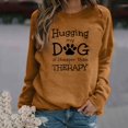 thumbnail image 2 of Mujeres amantes de los perros texto letra impresa cuello redondo manga larga suelta solo sudadera Tops pulóver blusa Fridja hkj2301, 2 of 4