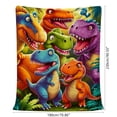 thumbnail image 2 of Bomd Dinosaur Blanket for Boys Girls, 3D Print Dinosaur Throw Blanket, Cute Smiling Dinosaurs HD Digital Print Flannel, Ultra Soft Lightweight All Season Toddler Blanket (59"x78.7"), 2 of 6