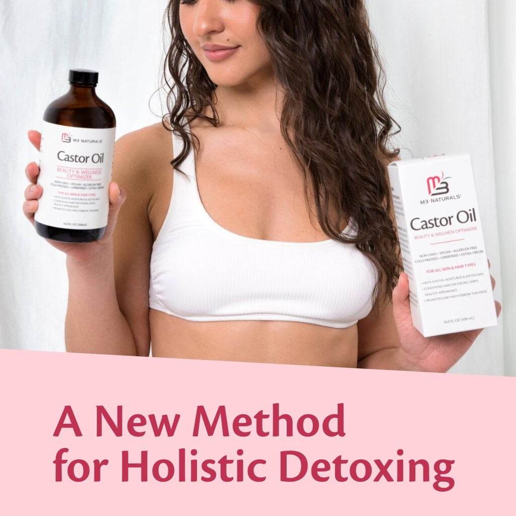 M3 100% Castor Oil Cold Pressed, Hexane-Free, Virgin, Non-GMO, Allergen-Free – Nourishes Skin, Lashes, and Hair, 16.9 oz.