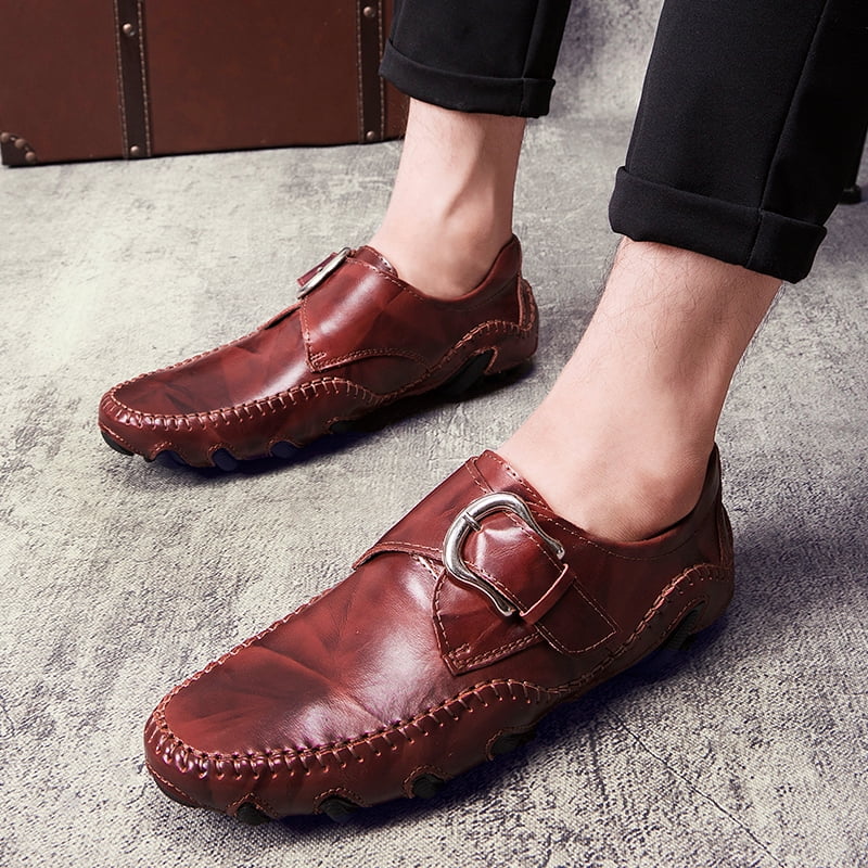 Mens Slip On Designer Loafers Smart Fashion Shoes Buckle Casual Moccasin Size UK 