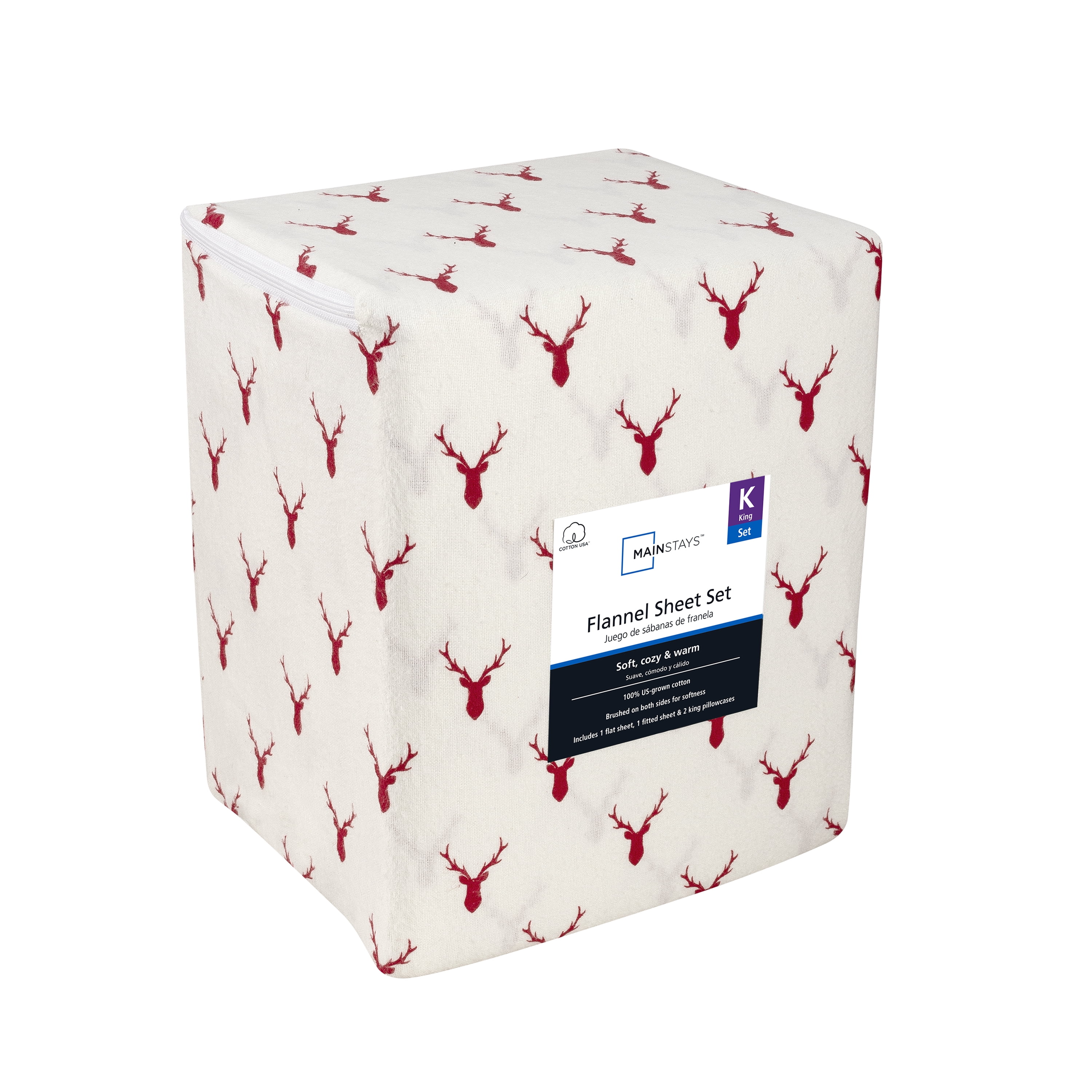 Mainstays Flannel Green Floral - King Sheet set