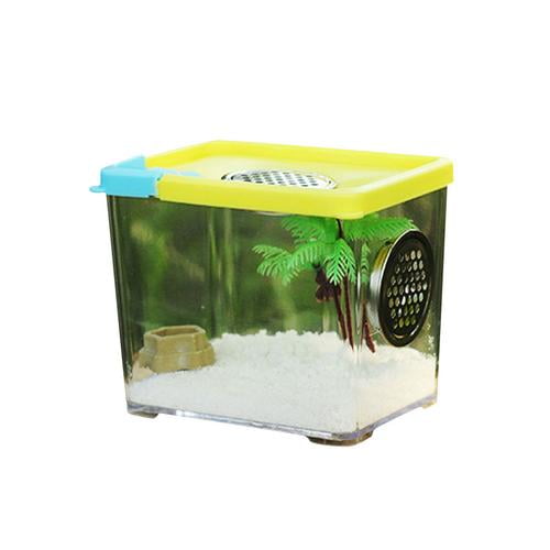 L AnRui Terrarium Reptile Breeding Box,Clear Acrylic Reptile Breeding Box Aquarium Terrarium Full View Visually Feeding Box for Pet Spiders Scorpions Horned Frogs