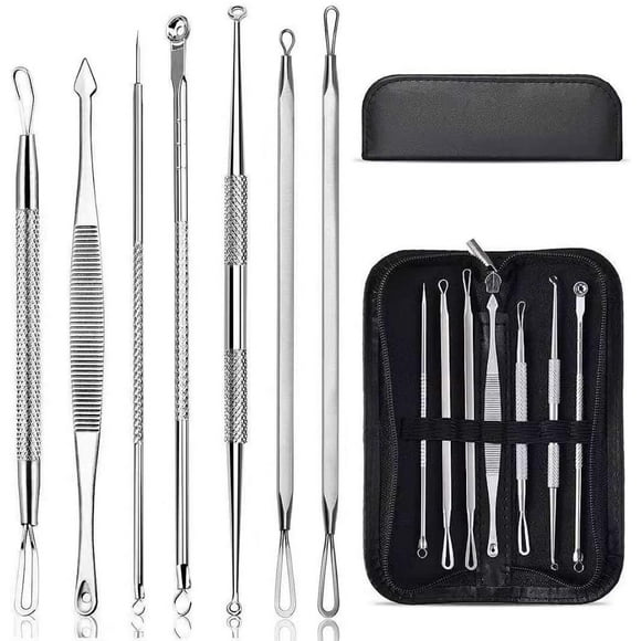 Blackhead Remover Kit 7Pcs Pimple Comedone Extractor Cleaner Professional Acne Removal Popper Tool Sets for Blemish Whitehead Popping Zit Removing Forehead and Nose Face Skin with Portable Case