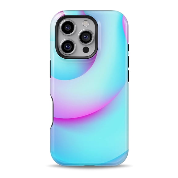 DesignSkinz Scratch-Resistant Hard Slim Case Compatible with iPhone 16 (Compatible with MagSafe) - Abstract Neon Wave V12