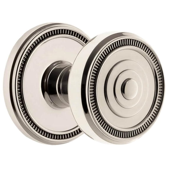 Grandeur Solsol_Psg_234_Cs Soleil Solid Brass Passage Door Knob Set - Nickel