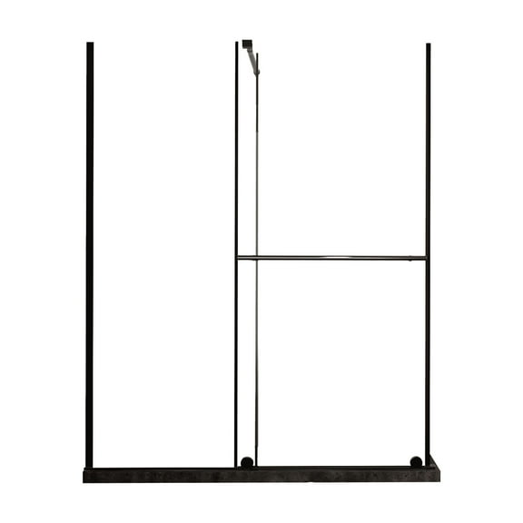 Lisonu Glass Shower Door, 30 - 60 in.W x 72 in.H Shower Sliding Door Walk-in Shower Screen Dual Usage,1/4 Inch Thick Glass Panel with Stainless Steel Handle, Supporting Bar, Black
