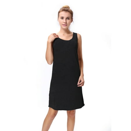 Women's Classic Flared Loose Knee Length Tank Moadl Vest Comfortable Dress Plus