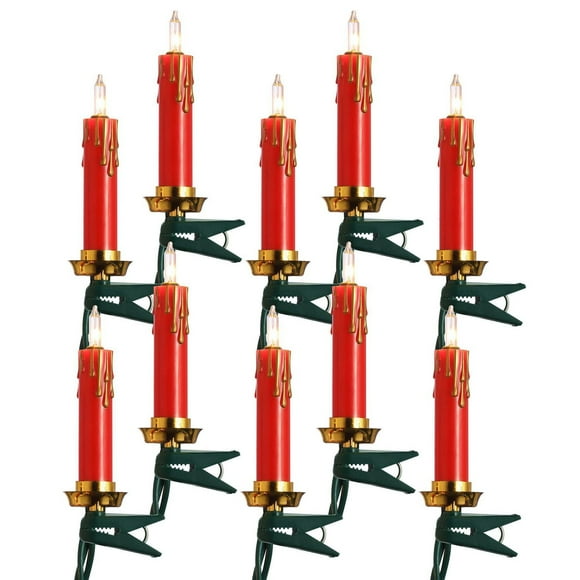 Mr. Christmas Mini Candle Light Strand, rouge, 10 pieds