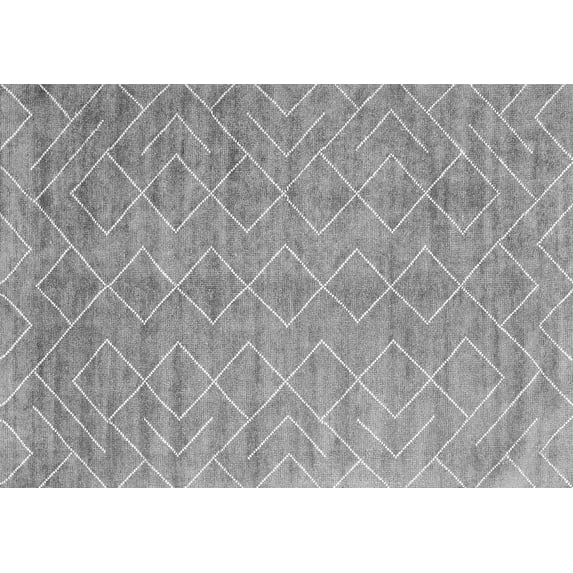 Ahgly Company Indoor Rectangle Abstract Gray Contemporary Area Rugs, 6' x 9'