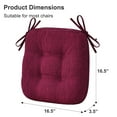 thumbnail image 3 of Shinnwa Chair Cushions 3.5" Thick Tufted Memory Foam Kitchen Chair Cushions Set of 4 Dual-layer Indoor Seat Cushions, 16.5" X 16.5", Non-Slip, Burgundy, 3 of 5