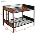 thumbnail image 5 of Bellemave Metal Bunk Bed Full Over Full Size, Heavy Duty Bunk Beds Sturdy Frame Built-in Ladder, Modern Style Bunk Bed with 12" Under-Bed Storage for Teen & Adults, Teens（Black）, 5 of 8