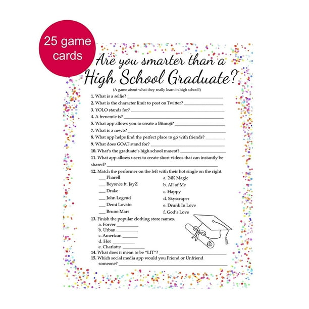 graduation party game are you smarter than a high school