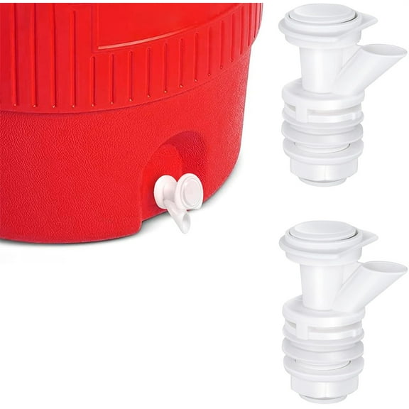 NOGIS 2 Pack Push-Button Cooler Spigot Replacement, Cooler Spigot Replacement Push Button Spigot Plastic Reusable Spigot Spout Water Jugs Dispenser