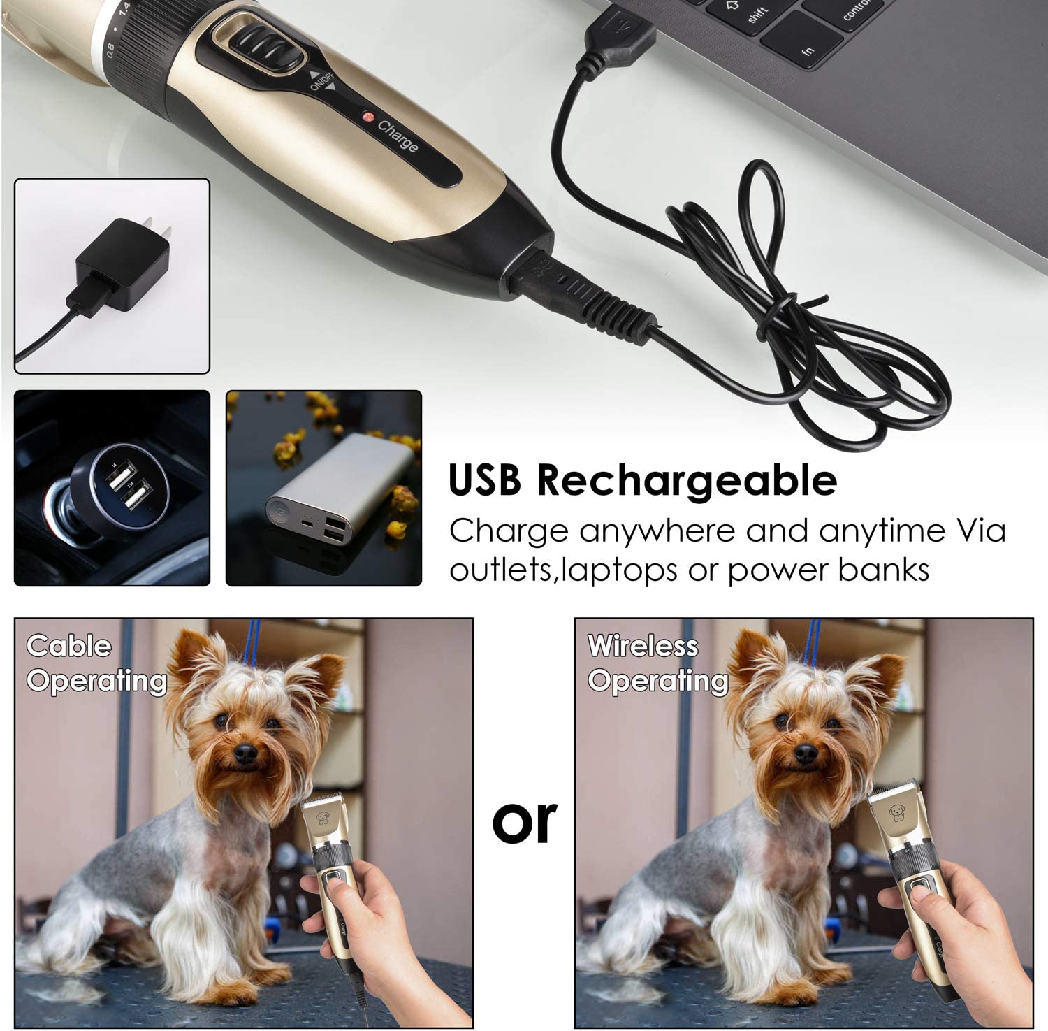 Dog Clippers Cordless Dog Grooming Kit Professional Horse Clippers