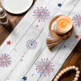 thumbnail image 3 of 4th of July Table Runner 108 Inches, Independence Day Patriotic Flowers Dogs Grey Bed Runner Dresser Scarves Tabletop for Indoor Outdoor Parties/Ceremony/Banquet, 13"x 108", 3 of 9