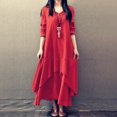 thumbnail image 4 of Vestido largo extragrande de manga larga para mujer, vestido básico, traje de vacaciones de ajuste holgado FLhrweasw Nuevo, 4 of 7