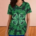 thumbnail image 4 of Kilaqueen St. Patrick's Print Scrubs for Women Short Sleeve V Neck Medical Nursing Shirts with Pockets, 4 of 6