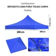 thumbnail image 3 of Repuesto Lona Para Toldo Jardin 3x3 Impermeable, 3 of 6