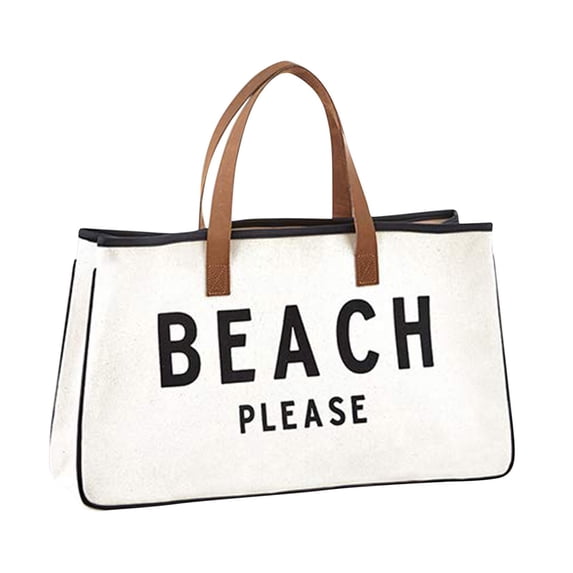 hirigin Beach Bag Canvas Tote Bag Letter Printed Tote Bag for Women Gifts Bag for Teacher Bridesmaid