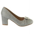thumbnail image 2 of Badgley Mischka Girls Heel Dress Shoes. (Little Kids Big Kids), Silver, 3, 2 of 7