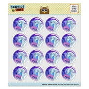Majestic Unicorn Pink Purple Blue Puffy Bubble Dome Scrapbooking Crafting Sticker Set